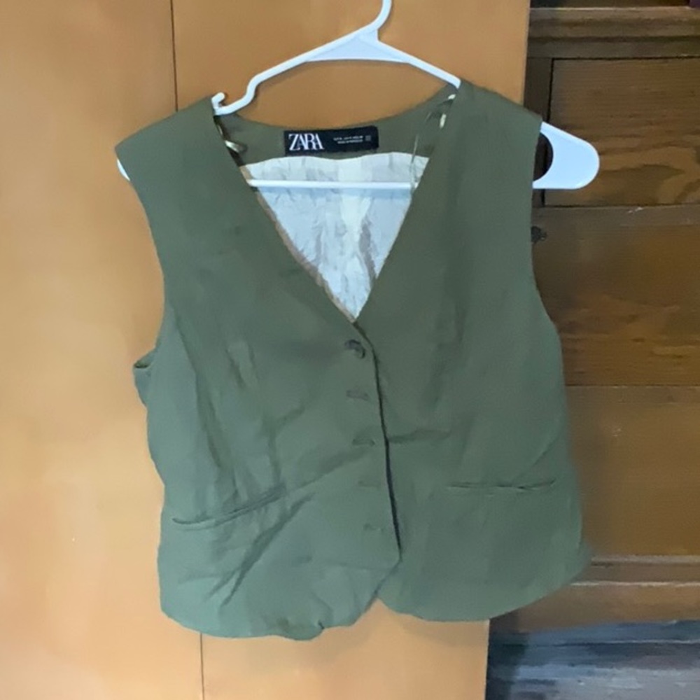 Zara Tailored Linen Blend Waistcoat